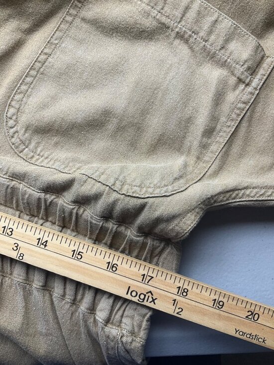 VTG Perry Ellis America Tan Brown Collared Denim Maxi Faux Wrap Dress Cotton - Picture 8 of 12